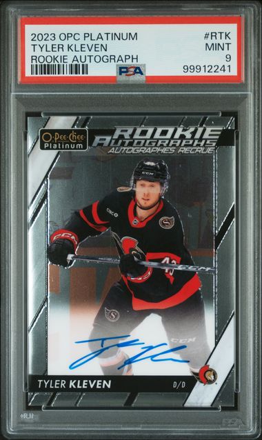 2023 O-PEE-CHEE PLATINUM ROOKIE AUTOGRAPHS TYLER KLEVEN   RTK   PSA MINT 9