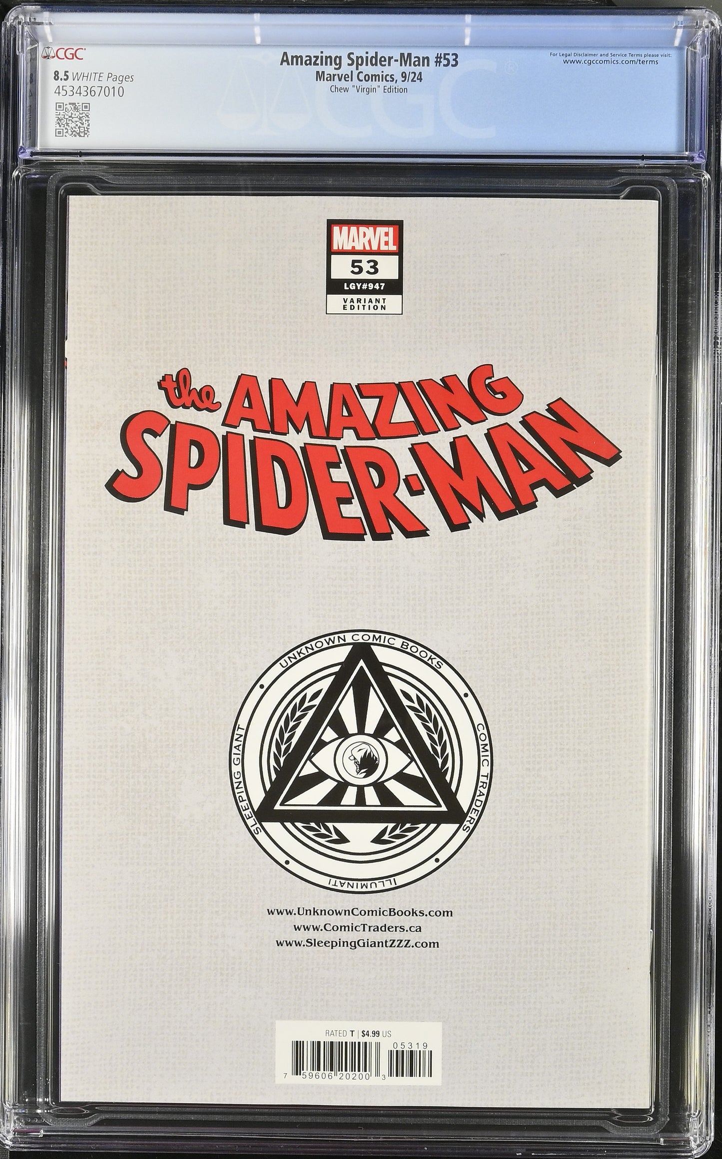 Amazing Spider-Man #53 Chew "Virgin" Edition 8.5