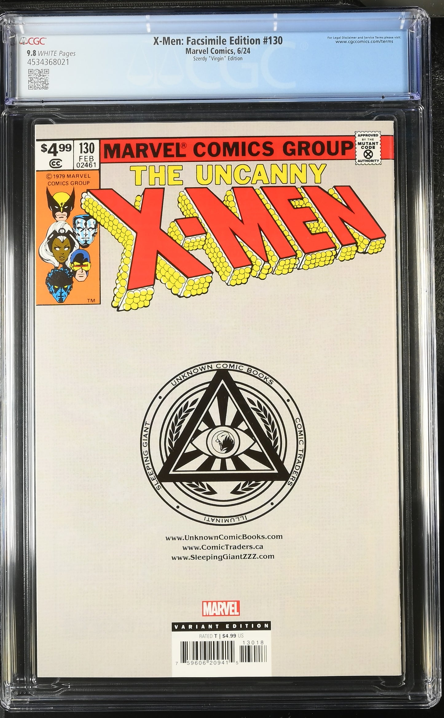 X-Men: Facsimile Edition #130 Szerdy "Virgin" Edition 9.8