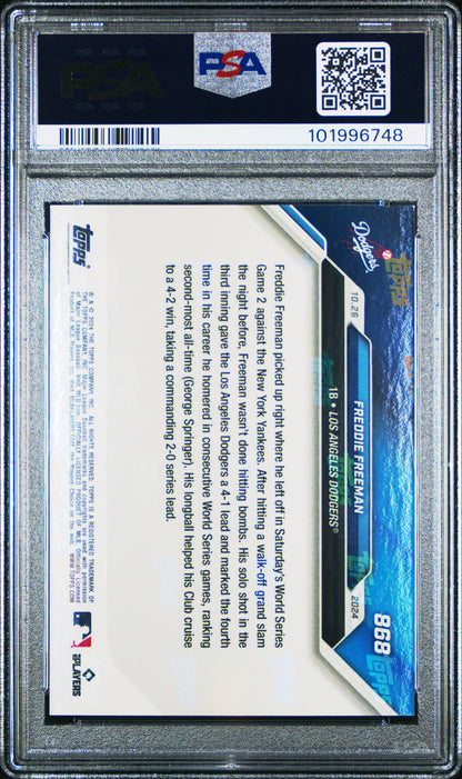 2024 TOPPS NOW FREDDIE FREEMAN   868  BLUEPSA MINT 9 /49