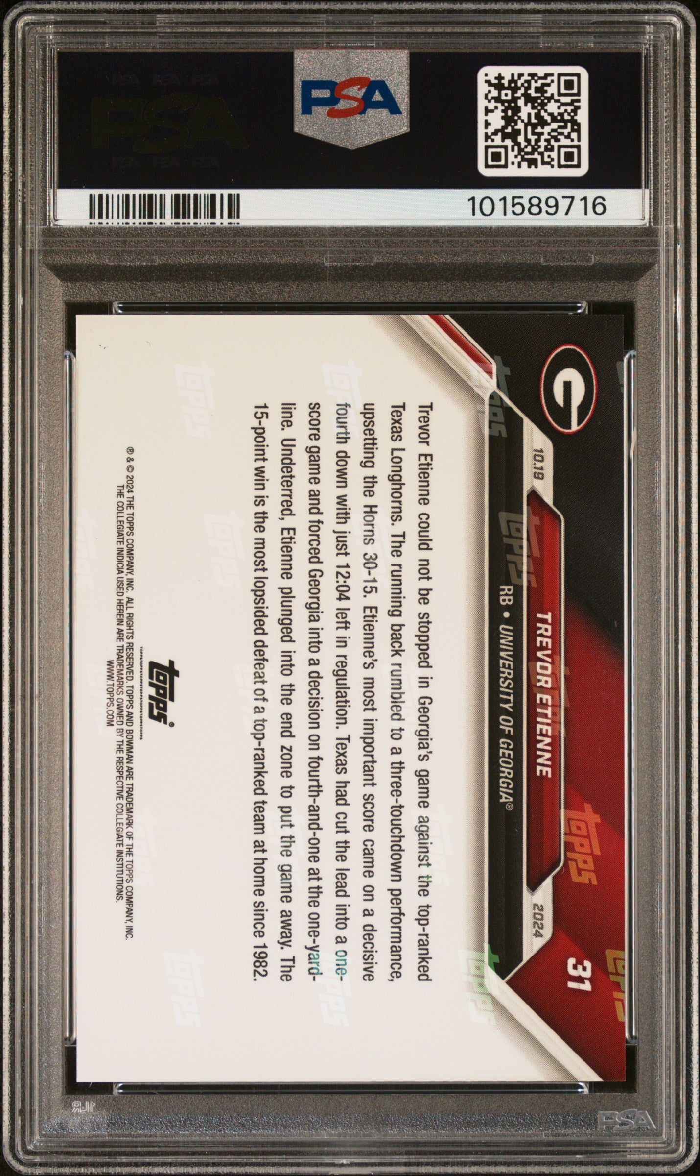 2024 BOWMAN U NOW TREVOR ETIENNE   31  RED PSA MINT 9  /10