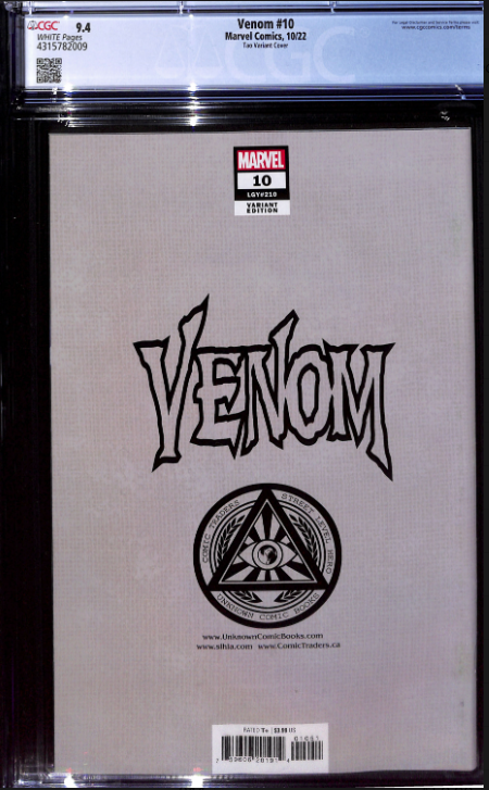 Venom #10  Tao Variant Cover  9.4