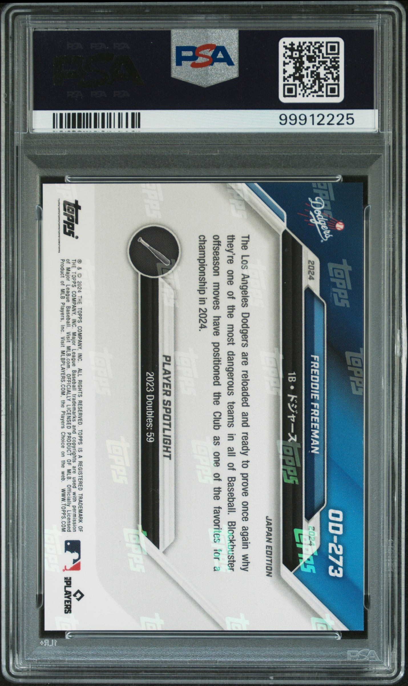 2024 TOPPS NOW FREDDIE FREEMAN ROAD TO OPENING DAY JAPAN EDITION OD273 PSA 10