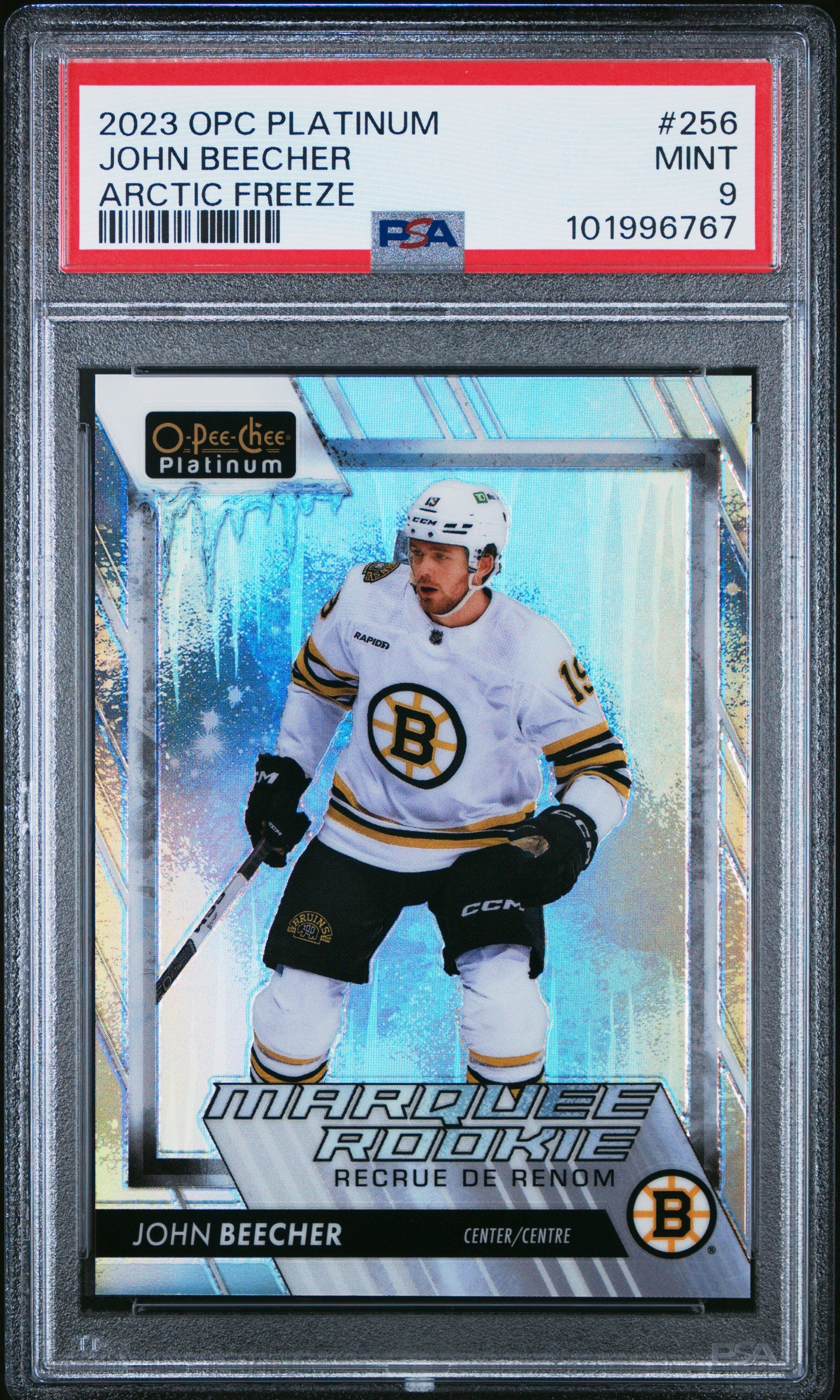 2023 O-PEE-CHEE PLATINUM JOHN BEECHER   256  ARCTIC FREEZE PSA MINT 9  /99