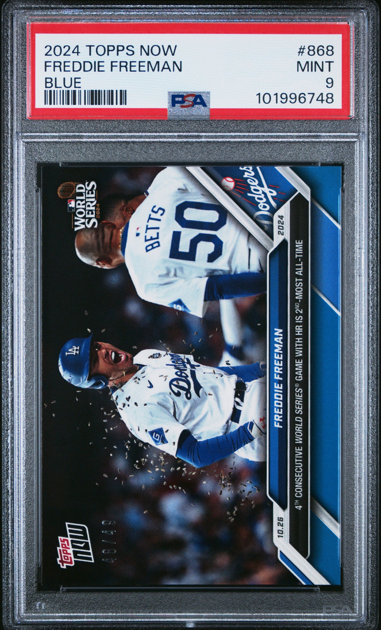 2024 TOPPS NOW FREDDIE FREEMAN   868  BLUEPSA MINT 9 /49