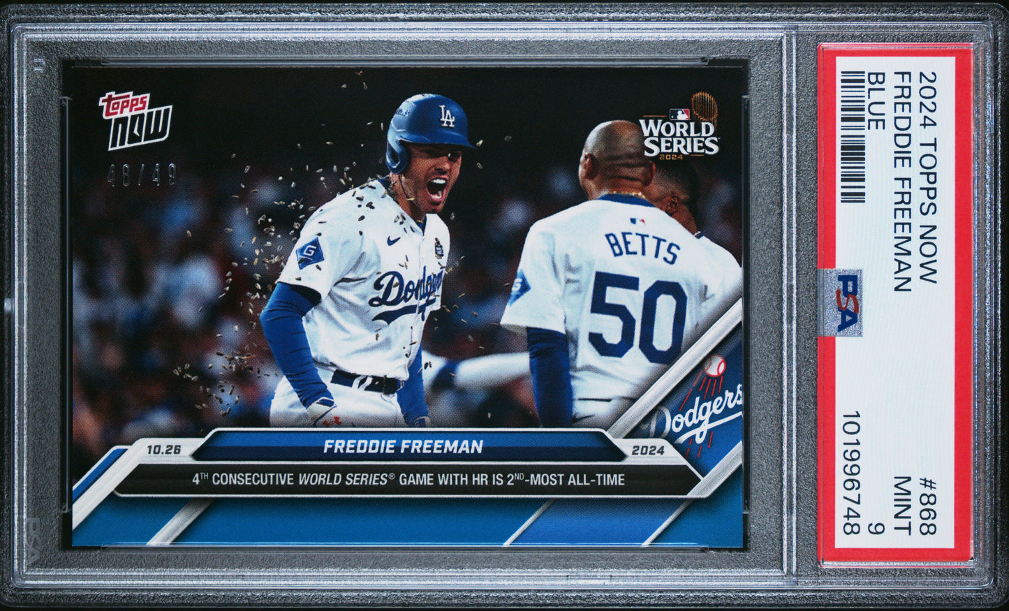 2024 TOPPS NOW FREDDIE FREEMAN   868  BLUEPSA MINT 9 /49