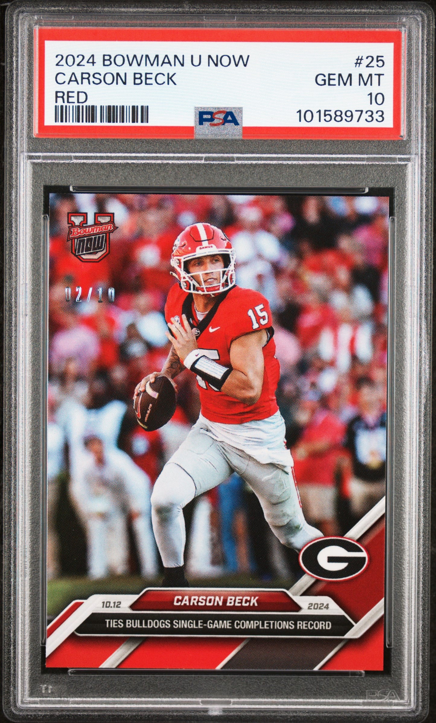 2024 BOWMAN U NOW CARSON BECK   25  RED PSA GEM MT 10  /10