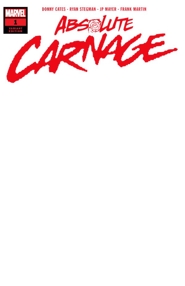 VF Absolute carnage #1 Blank Sketch Cover Variant