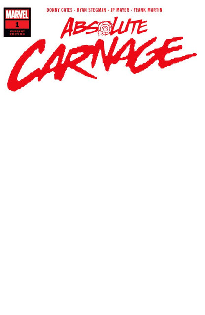 VF Absolute carnage #1 Blank Sketch Cover Variant