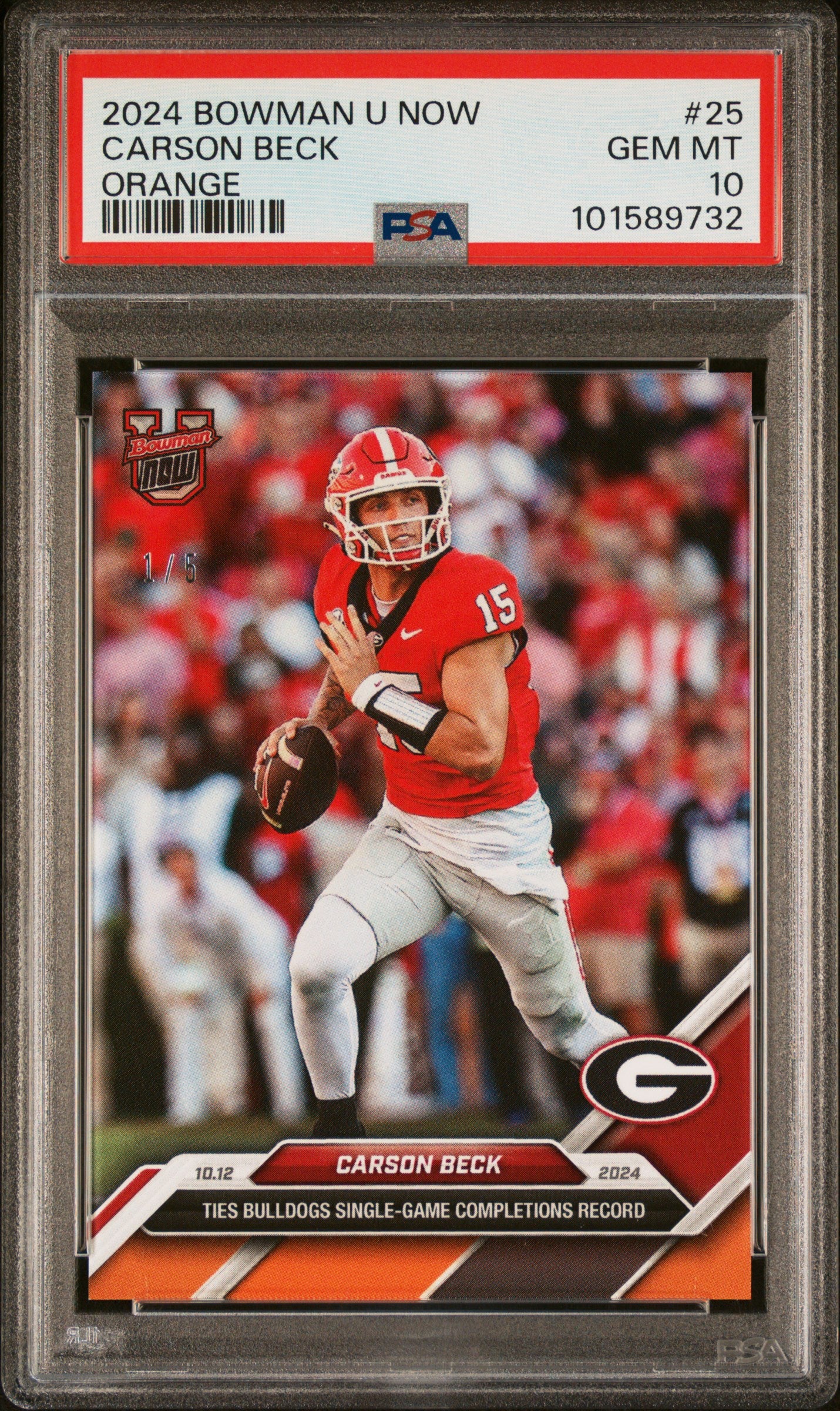 2024 BOWMAN U NOW CARSON BECK   25  ORANGE PSA GEM MT 10  /5