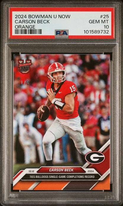 2024 BOWMAN U NOW CARSON BECK   25  ORANGE PSA GEM MT 10  /5